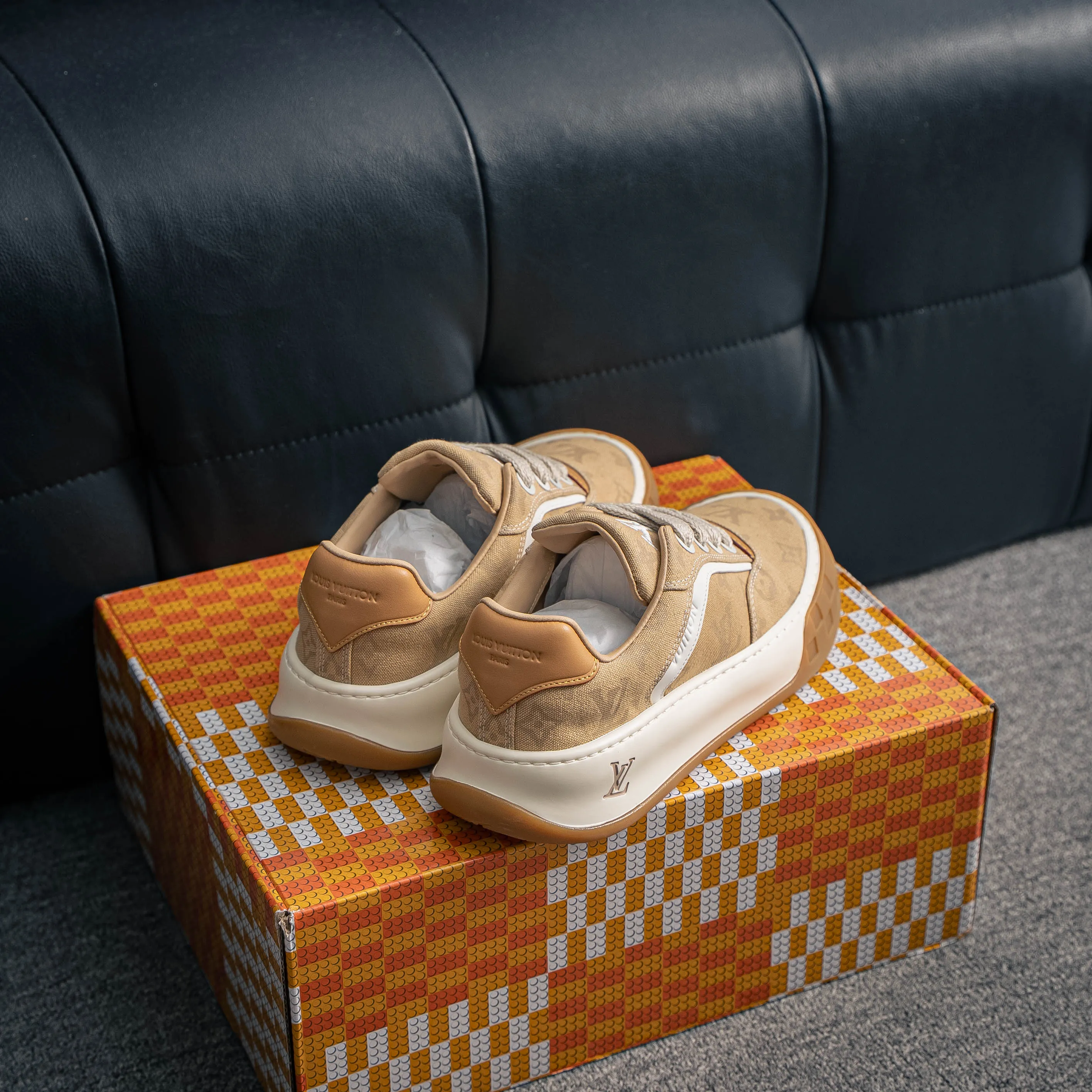 Premium -- LOUIS VUITTON Tilted Series｜2026 LV Tilted Low Sneakers Series Low-Top Retro Skate Shoes Men Shoes｜